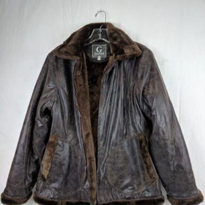 Gazoz Brown Faux Leather/ Faux Fur Jacket, Women's, Large