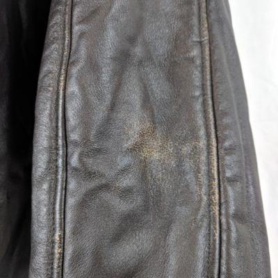 Men's Brown Leather/Faux Fur Jacket, Wilson, Medium