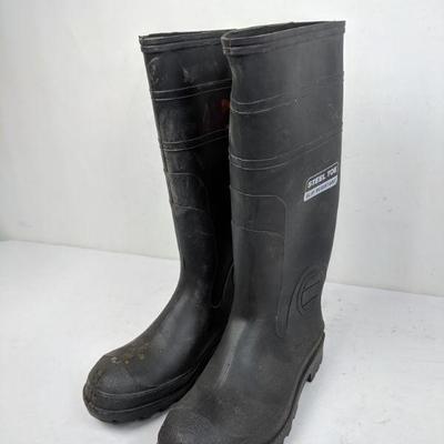 Steel Toe Slip Resistant Boots, Size 7