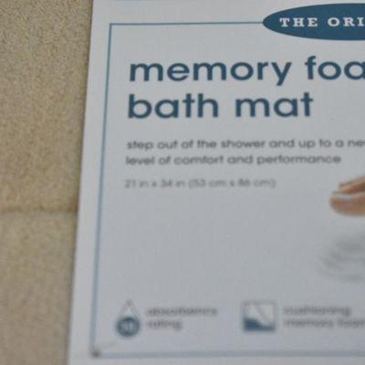 Microdry Memory Foam Bath Mat, Beige - New