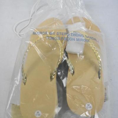 Mirror My Steps Sandals, Gold/Tan, Lady's 7/8 - New