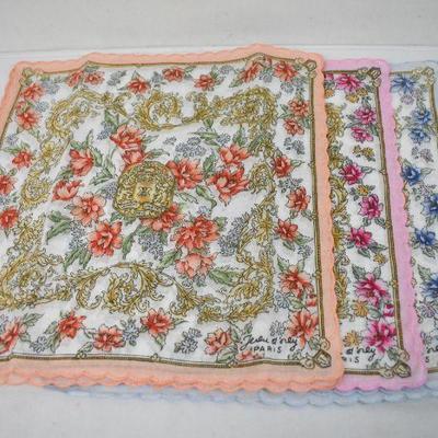 6 Floral Handkerchiefs - New