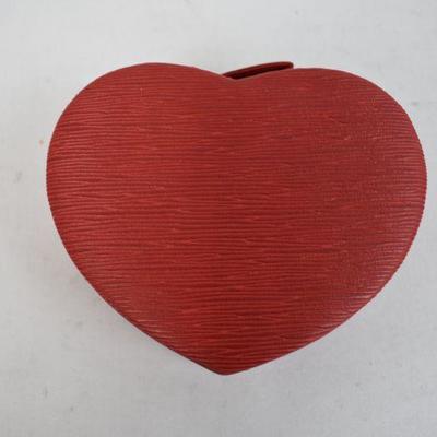 Avon Red Heart Shaped Jewelry Box - New, Opened Package