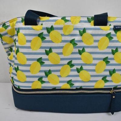 Dabney Lee 25-50 Can Insulated Tote, Lemon Pattern- New