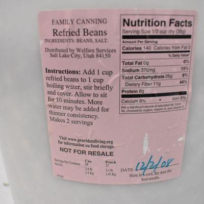 Emergency Storage Food in 5 Gal Buckets: Black Beans, Refried Beans - New