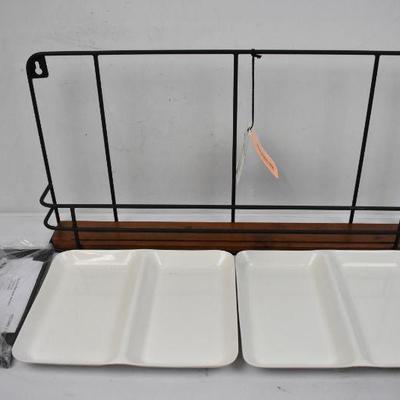 Hearth & Hand Plate Rack & Metal Decorative Trays (2) - New