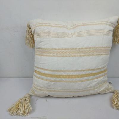 Hearth & Hand Decorative Pillow, Yellow/Cream, 18