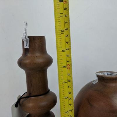 Hearth & Hand 2 Wooden Vases - New