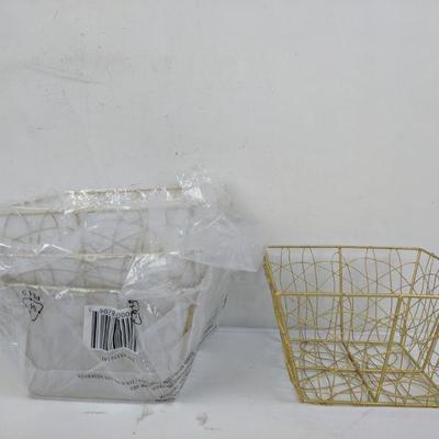 Avon Gold Wire Gift Basket, Set of 4 - New