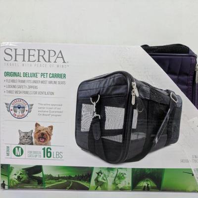 Sherpa Original Deluxe Pet Carrier, Purple 16 Lbs M - New