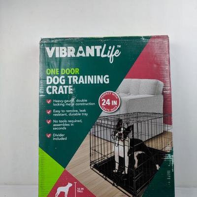 Vibrant Life One Door Dog Training Crate, Small - New