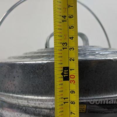 Metal Bucket with Locking Lid - New