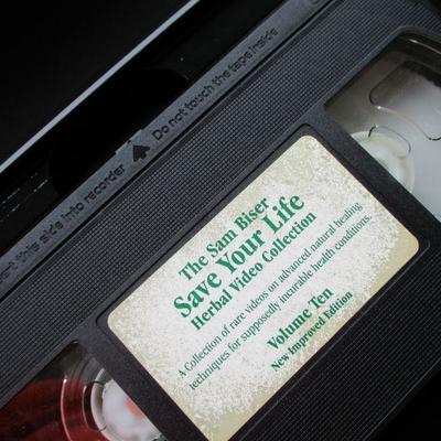 Lot 13 - The Sam Biser Save Your Life Herbal Video Collection 12 VHS Tapes & Manual