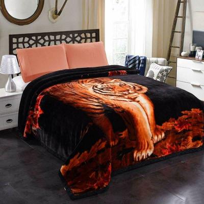 King Size Super Soft Plush Blanket, Tigers, Reversible, 85x93