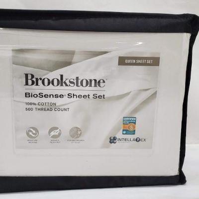 Queen Grey Sheets, 500 Thread Count, Brookstone - New
