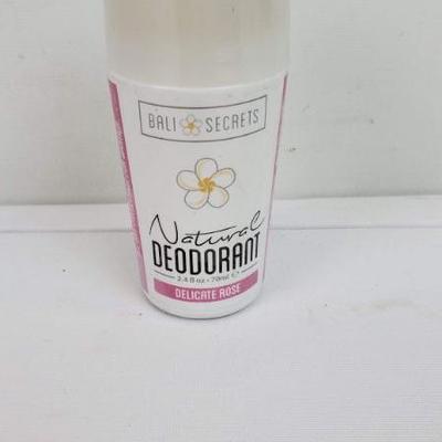 Bali Secrets Natural Deodorant, Organic & Vegan 2.4 oz. Scent: Delicate Rose