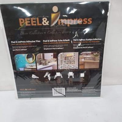 Peel & Impress Mosaic Backsplash Tiles, White, Set of 4 10x10 - New