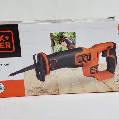 Black & Decker Reciprocating Saw, 20V Lithium Ion, Open Box - New