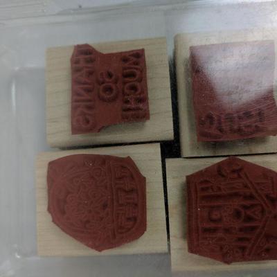 Wood Mounted Rubber Stamps 5 Sets Flower/Hearts
