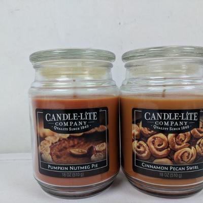 Candle-Lite Set of 2: Pumpkin Nutmeg Pie & Cinnamon Pecan Swirl 18 oz