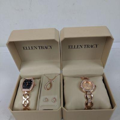 Ellen Tracy Gift Boxes, Set of 2: Watch/Earrings/Necklace & Watch