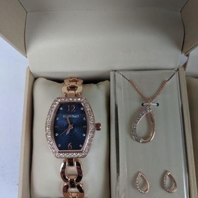 Ellen Tracy Gift Boxes, Set of 2: Watch/Earrings/Necklace & Watch