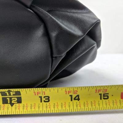 Black Faux Leather Grommet Bag
