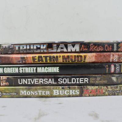 5 DVDs: Monster Trucks, Hunting, Cars