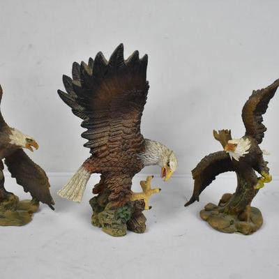 3 Eagle Figurines