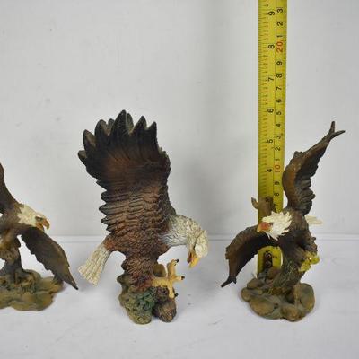 3 Eagle Figurines