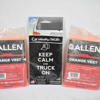 Truck Sticker & 2 Orange Vests - New