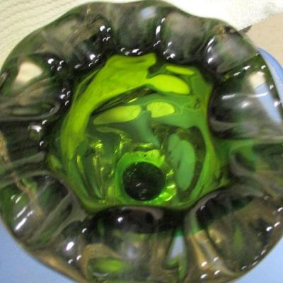 Lot 30 - Green Heavy Glass Vase