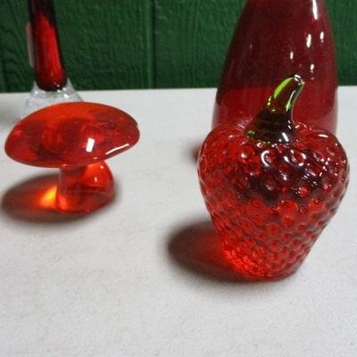 Lot 38 - Various Red Colored Glassware Blenko?