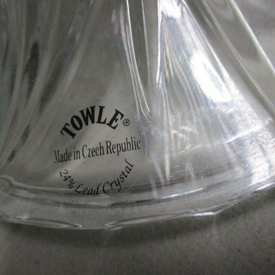 Lot 41 - Crystal Vases - Cake Dish - Ice Bucket - Towle