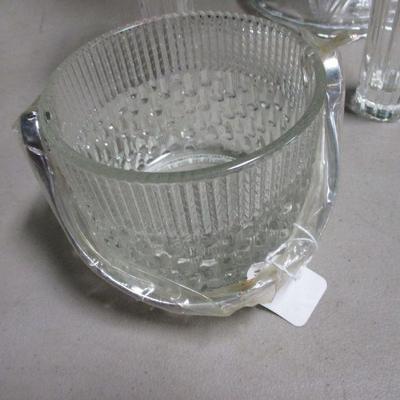 Lot 41 - Crystal Vases - Cake Dish - Ice Bucket - Towle
