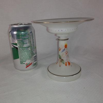 Satin Glass Compote & Pedestal