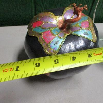 Lot 81 - Paper Apple & Decorated Hanging Glass Ball