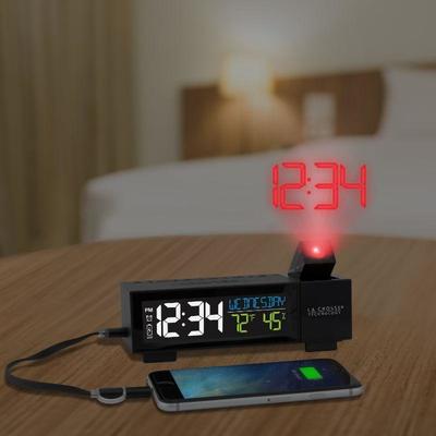 La Crosse Technology Pop-Up Bar Projection Alarm Clock with USB Port - New