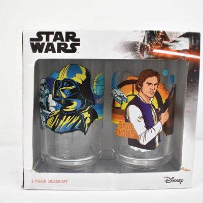 Disney Star Wars 2 Piece Glass Set - New
