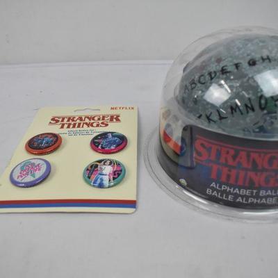 Stranger Things Button Pack, Stranger Things Alphabet Ball - New