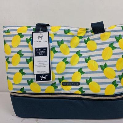 Dabney Lee 25-50 Can Insulated Tote, Lemon Pattern - New