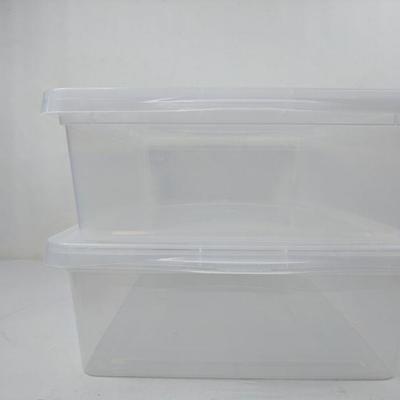 Two Sterilite Clear Containers W/ Lids - New