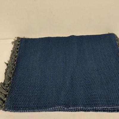 Better Homes & Gardens Double Weave Fringe Reversible Placemat Navy - New