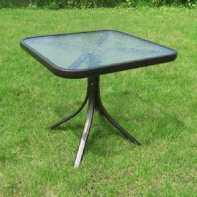 Mainstays 20in. Square Outdoor Tempered Glass Side Table - New, Opened Box 