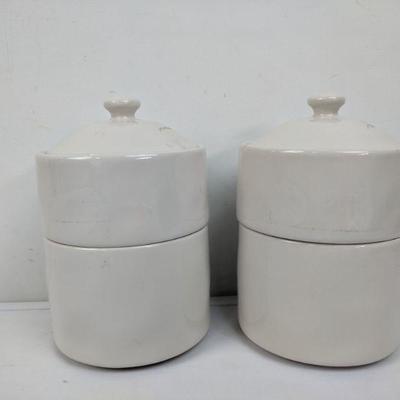 Hearth & Hand Stoneware Stackable Canister, Set of 2 - New