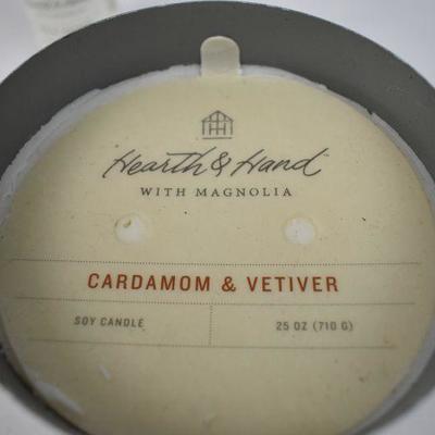 Hearth & Hand For/Leather & Cardamom/Vetiver Candle 25 oz - New