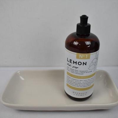 Lemon Dish Soap & Hearth & Home Stoneware Tray - New