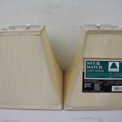 2 Ivory Medium Lamp Shades - New
