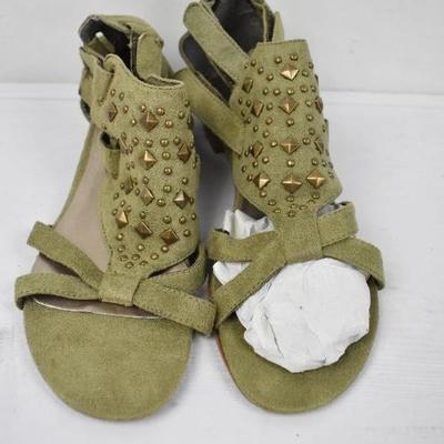 Studded Gladiator Sandals Green Taupe Size 9 - New
