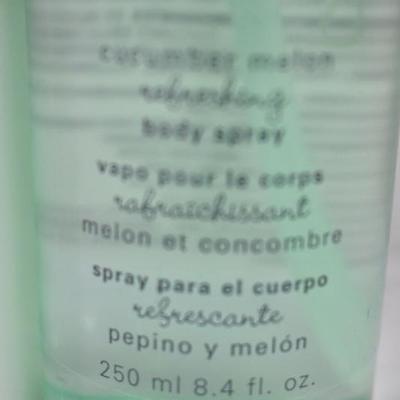 Avon Naturals Body Lotion & Body Spray, Cucumber Melon Scent, 8.4 oz Each - New